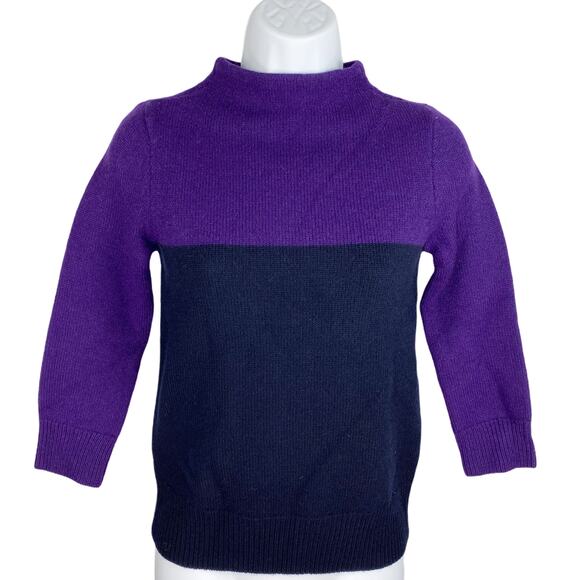 J.Crew Merino Wool Sweater Purple Black XXS - Picture 1 of 9
